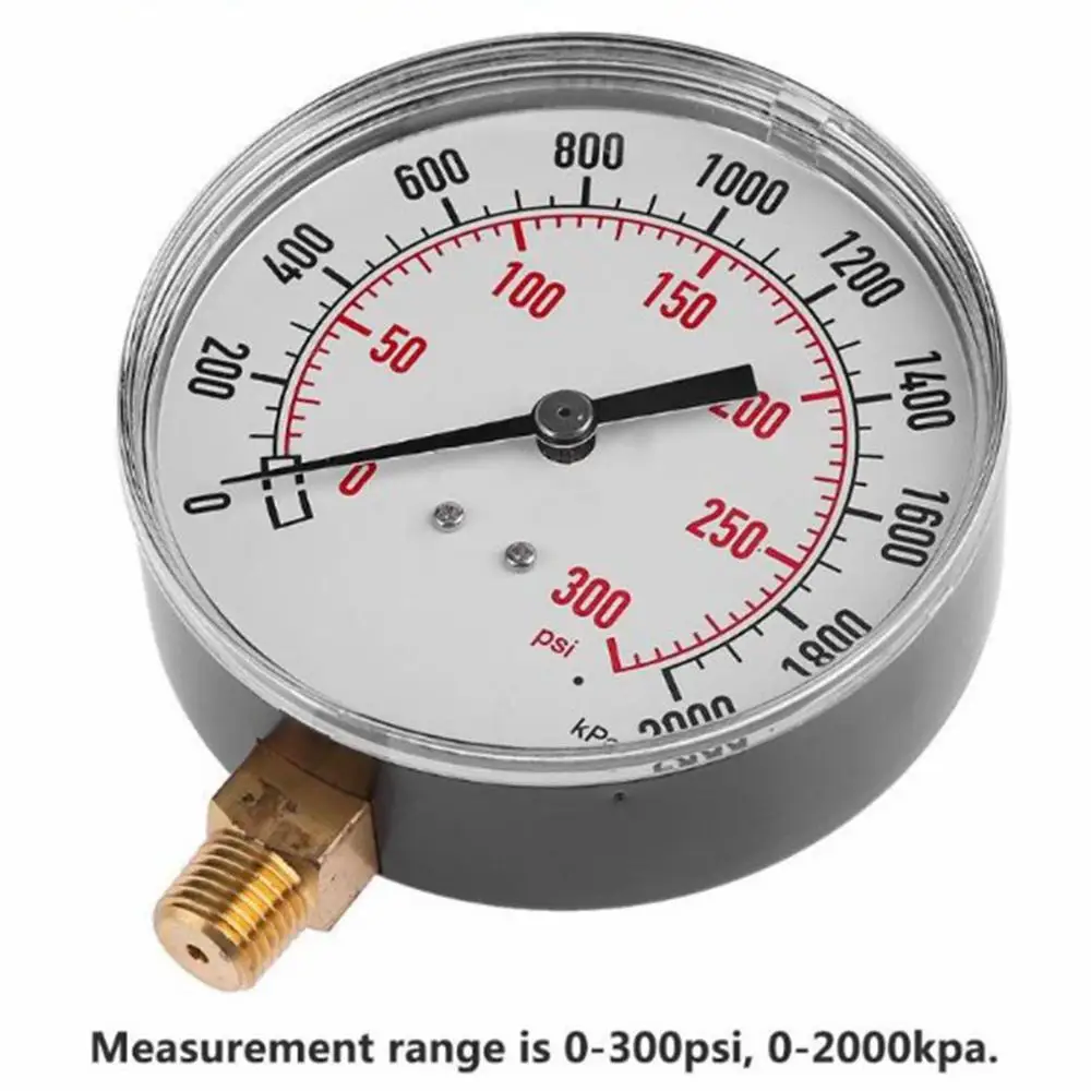 

TS-Y91 1/4 Inch NPT 0-300psi 20bar Pressure Gauge Air Compressor Pressure Gauge Water Pressure Tester