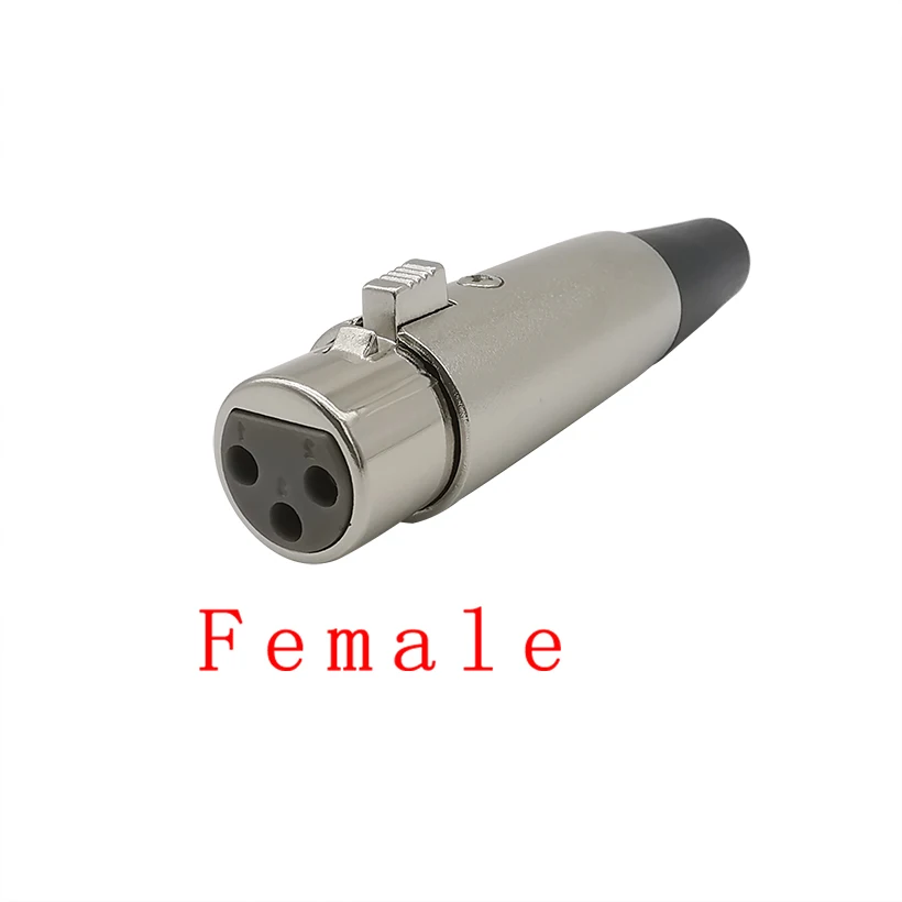 Металлический XLR 3 контактный штекер гнездовой разъем аудиоадаптер для микрофона