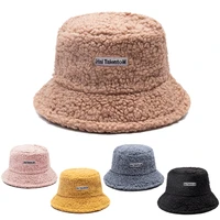 classic lamb wool bucket hat women fisherman faux fur winter hats lady girls outdoor street caps winter warm bowl cap women hats