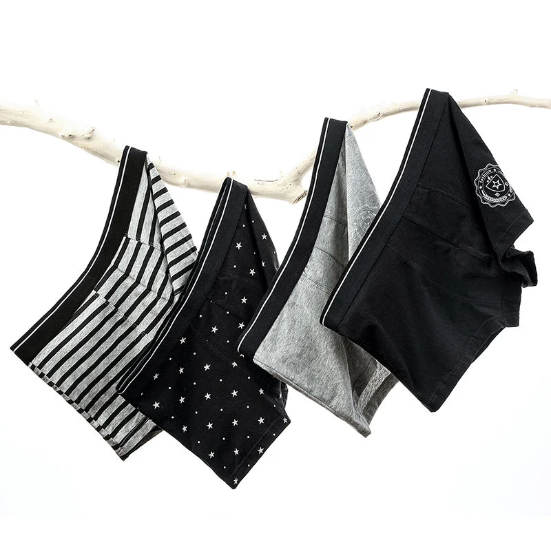4Pcs/Lot Men's Underwear Underwear Men's Boxer Pants Men's Underwear Pure Cotton Men's Short And Breathable Solid Flexible Short