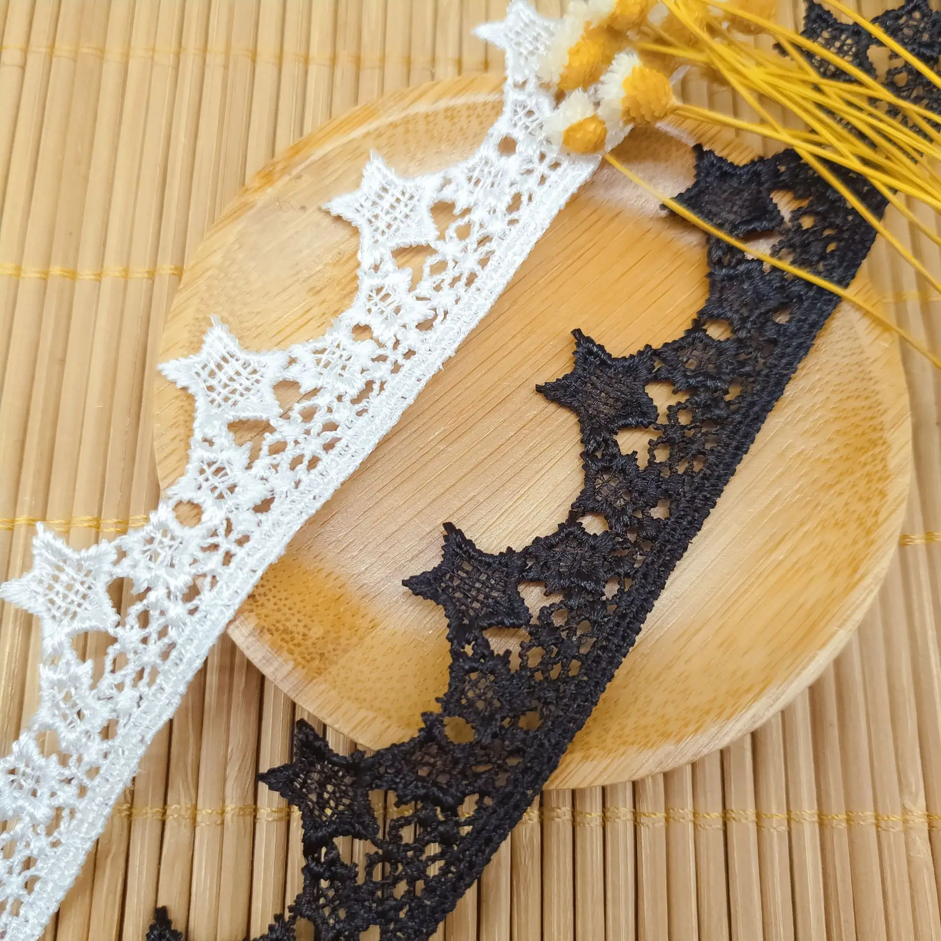 30 ярдов 2 см звезды Blac кисточки кружева бахрома Кружева отделка ленты костюм