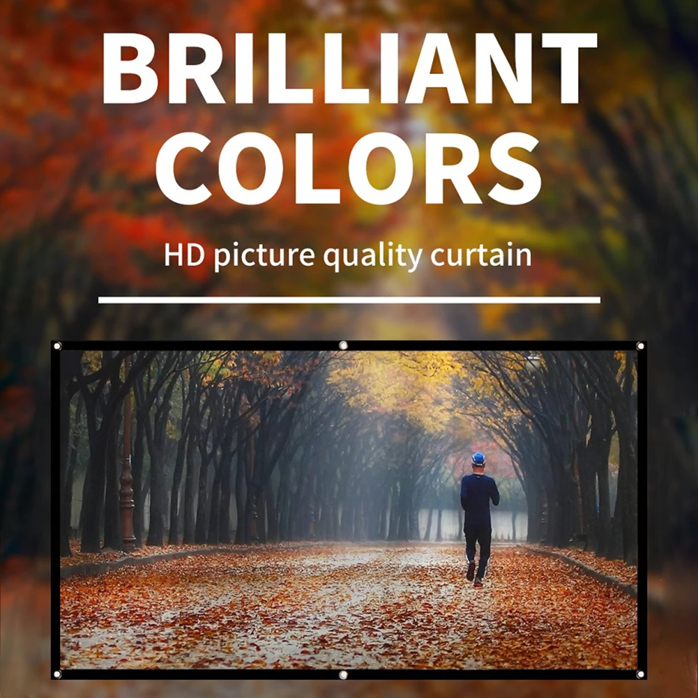 

3d Hd Projection Screen 16:9 Simple Projection Screen Folding Portable Projector Simple Polyester Soft Screen Home Outdoor Offic