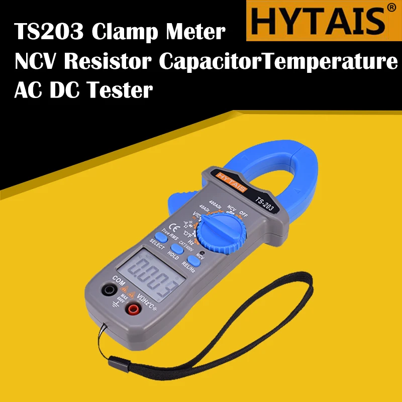 Цифровой клещи HYTAIS TS203 истинный мультиметр RMS AC DC Напряжение Частота тока NCV