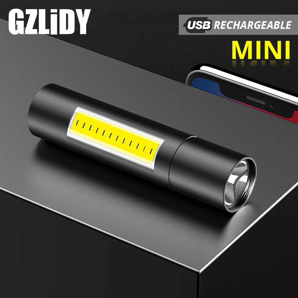 Портативный светодиодный светильник мини USB Перезаряжаемый COB фонарь супер яркий