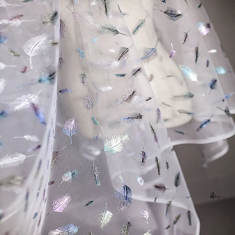 50cm*150cm Soft Color Feather Gilding Fabric Dress Performance Clothing Stage Decoration Mesh DIY | Дом и сад