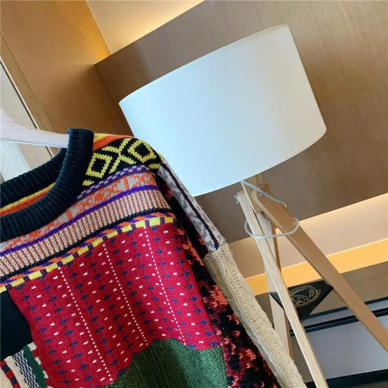 

Women Irregular Sweater Retro Patchwork Knitted Sweater Bottoming Pullovers Loose Casual Women Tops Autumn Winter 2020