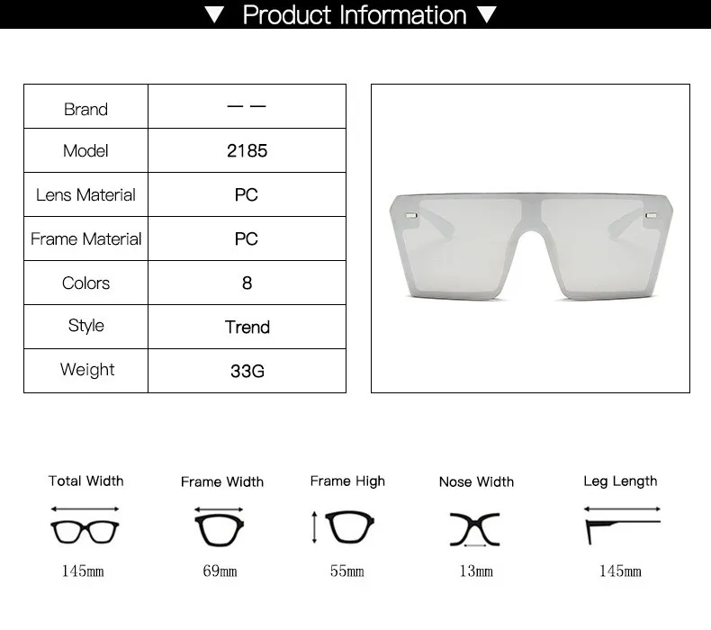 

Oversize Square Sunglasses Women Brand Designer Fashion Flat Top Gradient Sun glasses Men Rimless Large Frame Oculos UV400
