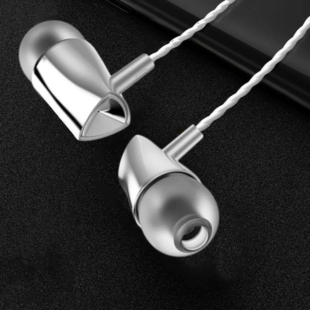 

3.5mm Wired Earphone Electroplating Bass Stereo In-ear Earphones with Mic Hansfree Call Phone Earphone for Android iOS