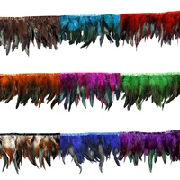 2meter natural chicken rooster feather trim fringe pheasant feathers for crafts ribbon dress plume decoration sewing accessories