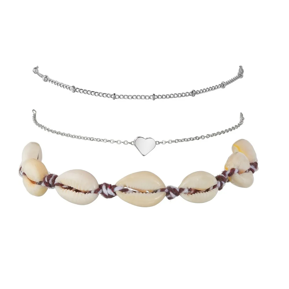 Анклет женский Плетеный вручную из натуральной ракушки босоножки на лодыжке