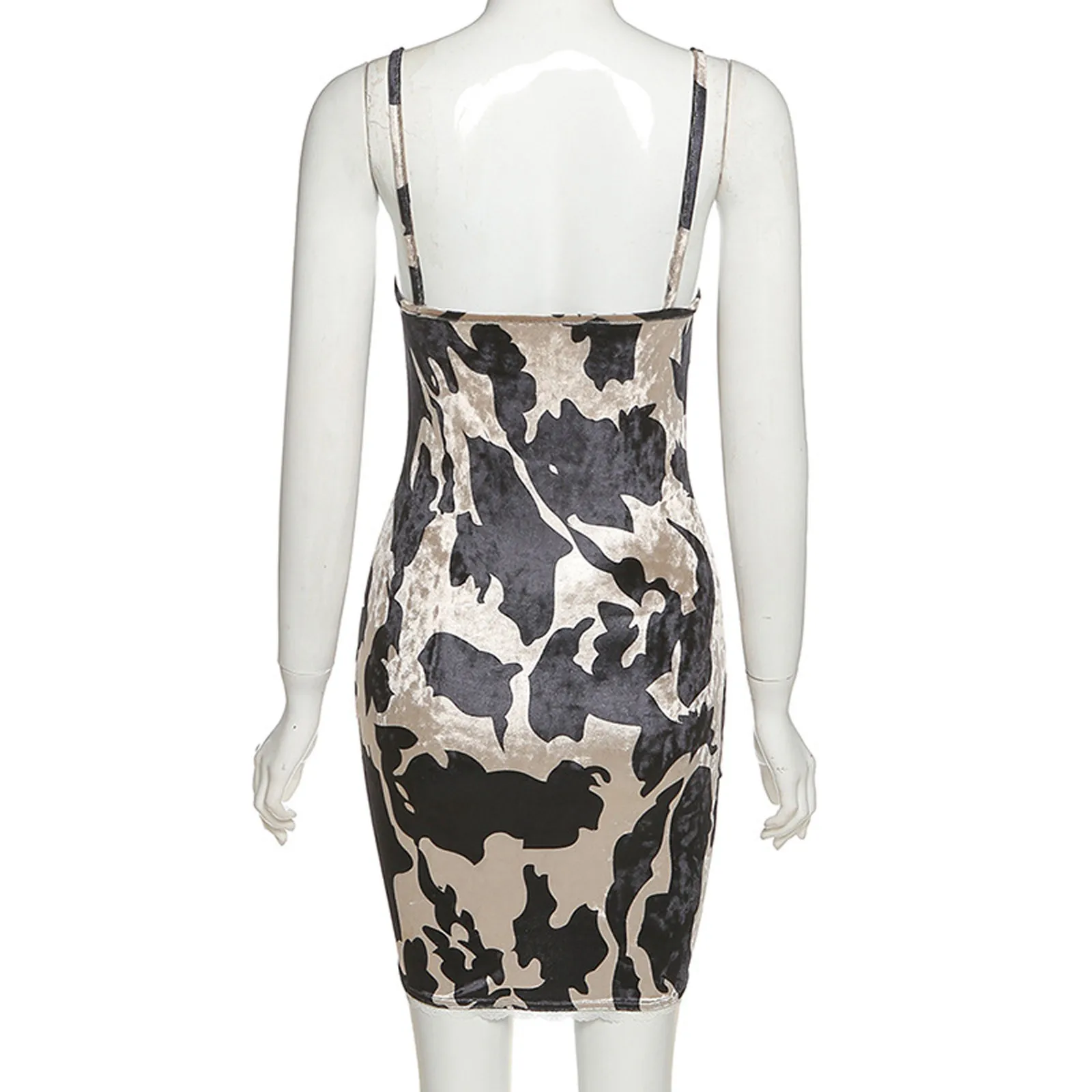 

Women's Fashion Sexy Leopard Print High Waist hip slit Mini Dress