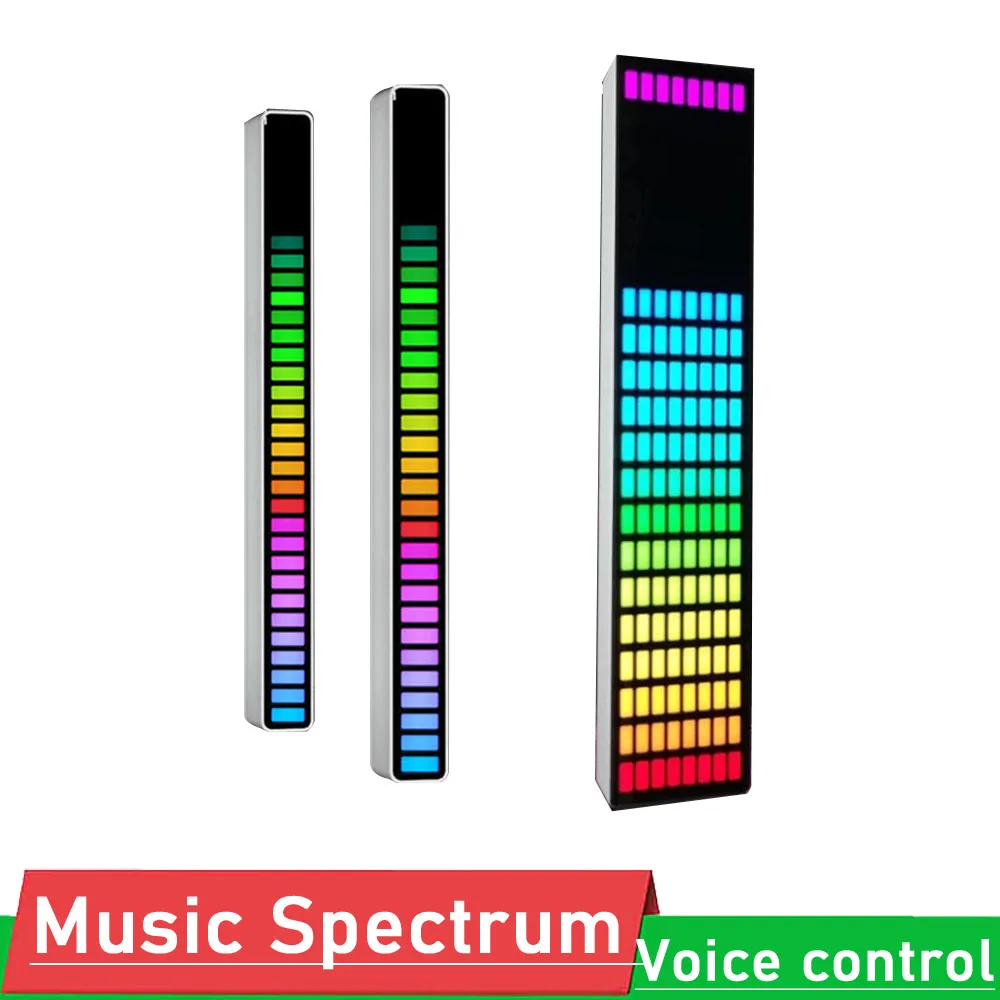 

160/40/32 RGB LED Music Spectrum Display Analyzer Level Indicator light rhythm Ambient Light Voice Control for Amplifier car
