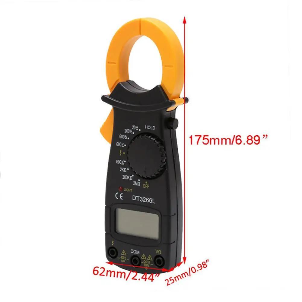 DT-3266L цифровой Ампер клещи мультиметр NCV токовый зажим Вольтметр Амперметр 600A AC/DC