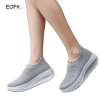 eofk new women sneakers shoes wedges light comfortable female mesh moccasions breathable ladies footwear