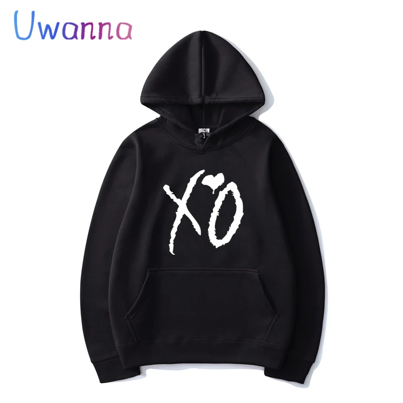 Trendy XO Letter Printed Hoodies The Weeknd Popular Singer Women Casual Hip Hop Hooded Sweatshirt Pullover Fashion Hoodie Coat