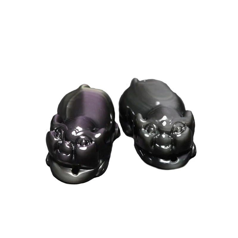 LETSFUN натуральный Полный Золотой обсидиан винтажный Дракон драгоценный камень