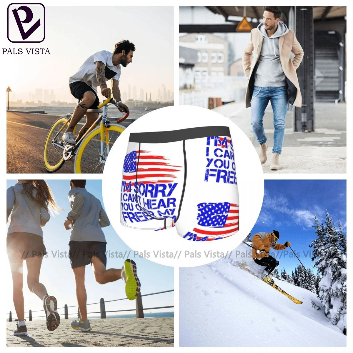 

American Flag Underwear Trenky Polyester Breathable Trunk Males Sublimation Printed Boxer Brief