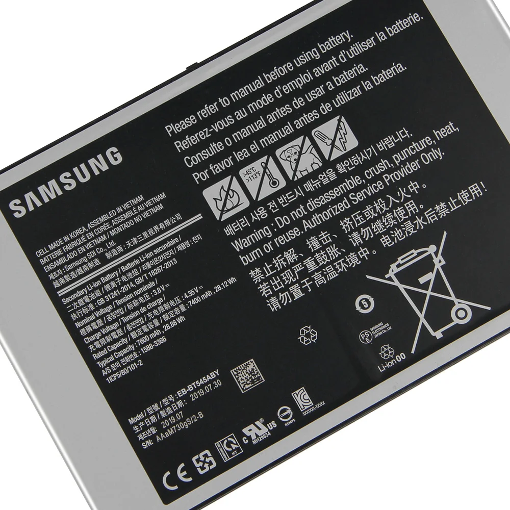 

Samsung EB-BT545ABY Original Tablet Battery For Galaxy Tab Pro Active SM-T545 7600mAh