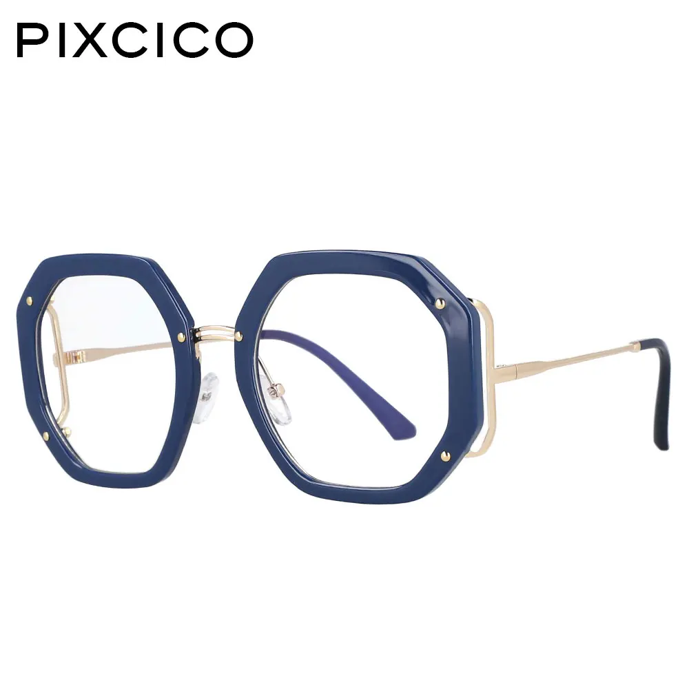 

48154 Lentes Filtro Azul Big Size Rivet Blue Light Blocking Ladies Eyewear Metal Legs Vintage Gaming Men Woman Computer Glasses