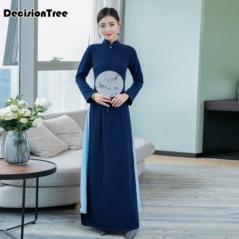 ao dai японское хлопковое женское платье-Ципао ao dai yukata высокого класса из Вьетнама aodai