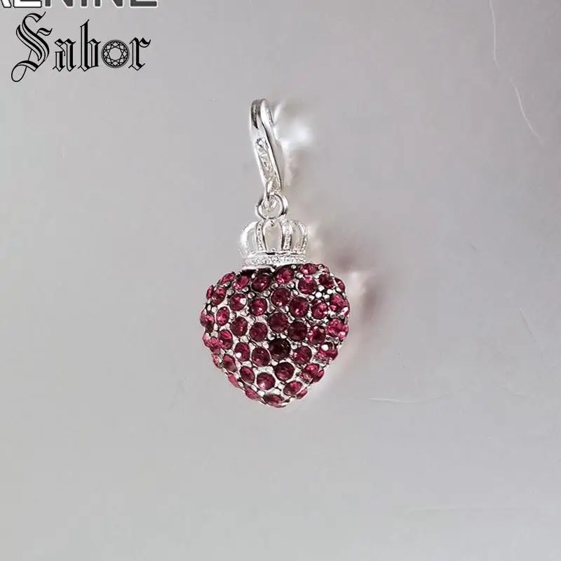 Подвеска Стразы в виде короны и сердца серебристого цвета подходят для браслетов