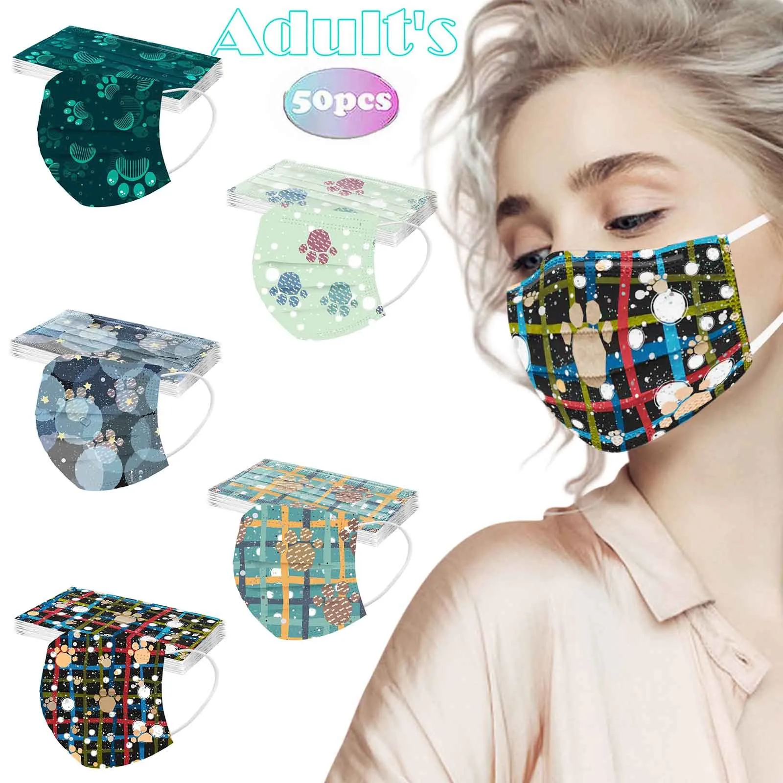 

50pc Kawaii Face Masks For Women Female Masque Disposable Mouth Masks Pm2.5 Anti-dust Breathable Maske Masque No Decoration