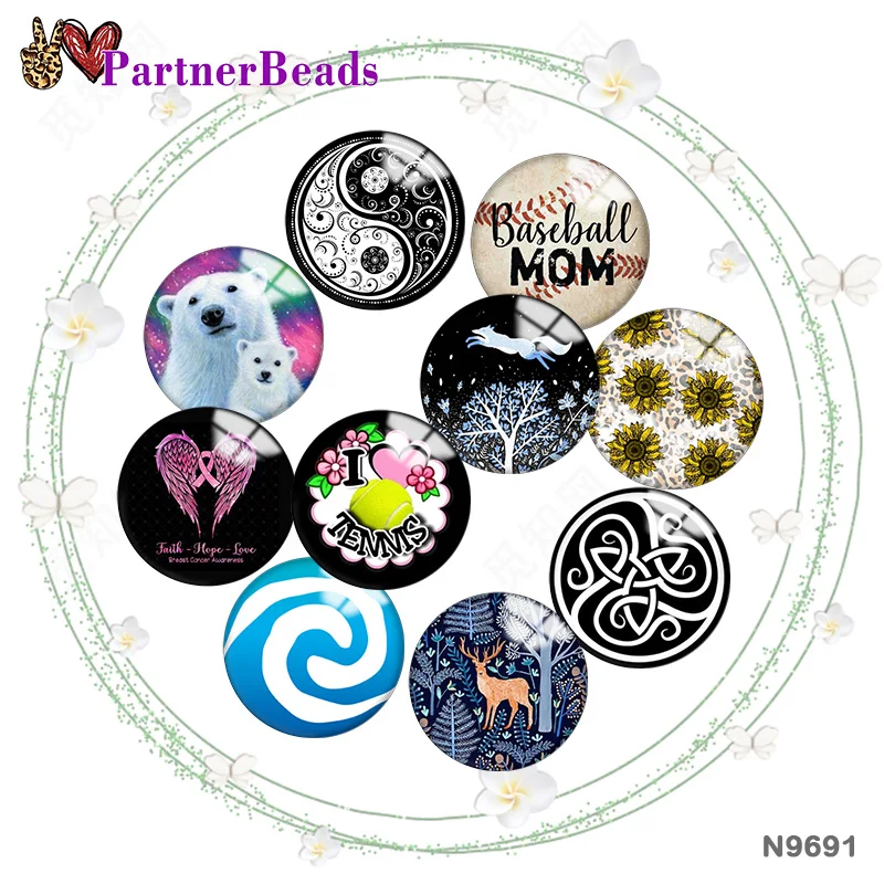 

yin and yang Ribbon Image printing metal DIY snap button accessories Fit bag hat Clothes shoes N9691