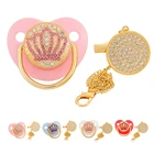 Индивидуальные украшения в виде короны, детские подарки, Детская Соска-пустышка, зажим для соски, без бисфенола А, манекен, блестящий, уникальный дизайн, силикон