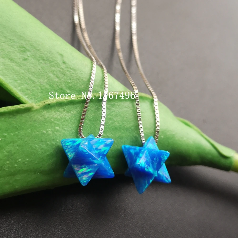 Акция! Женское Ожерелье с опалом Merkaba серебро 8 мм 3D звездой для подарка женщин |