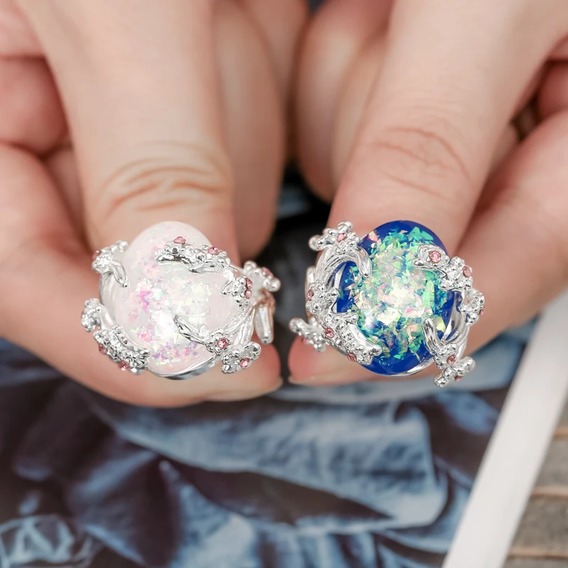 Новые популярные женские аксессуары опаловые ветви цветок дамы кольцо Мода