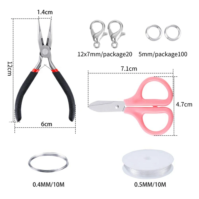 

1 Set Beads Jewelry Accessory Ceramic Round & 1 Set Beads Kit, 24 Assorted Colors Craft Seed Beads