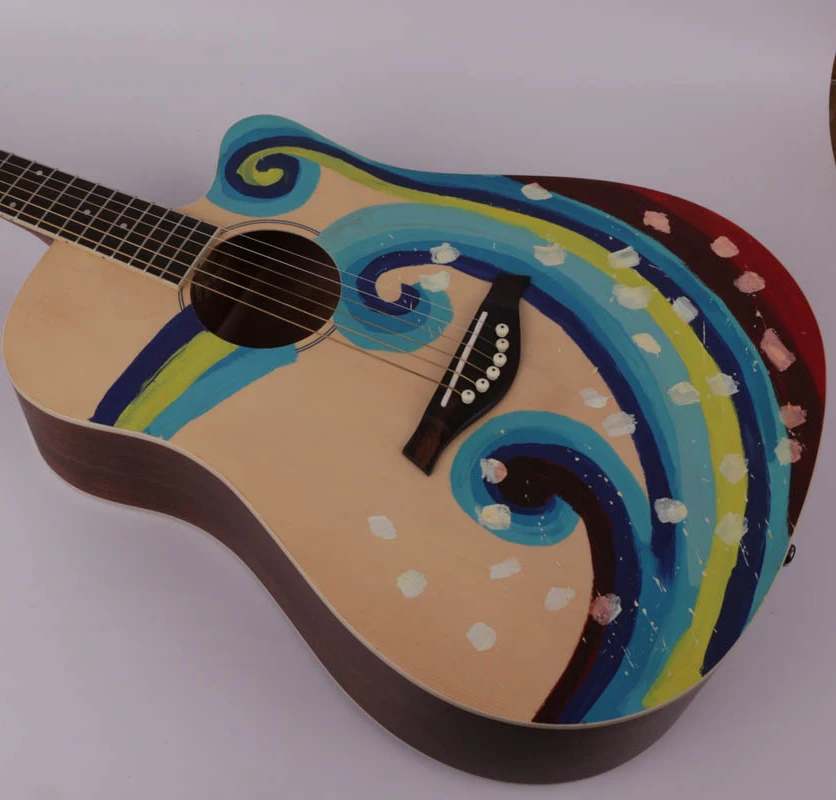 Акустическая гитара хорошего качества с ручным рисунком | Спорт - Цена: 8874.48