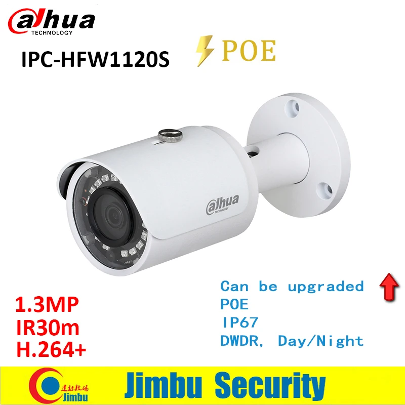 Dahua IP камера IPC-HFW1120S 1.3MP IR Mini-Bullet IP камера DMSS с фиксированным объективом 3,6 мм IR 30 м IP67 PoE сеть CCTV amera