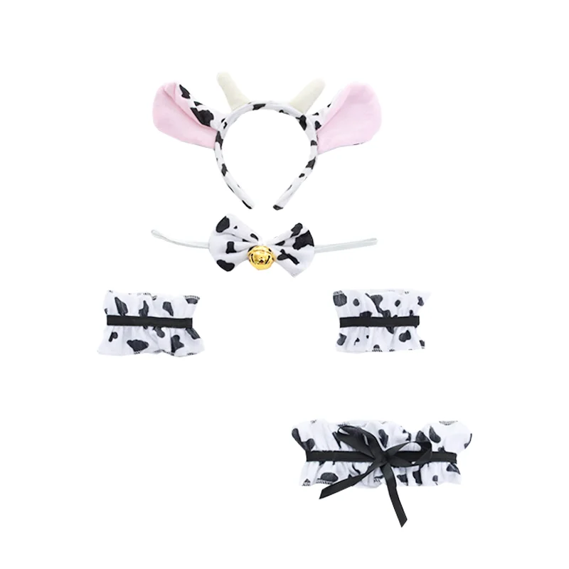 

Sweet Spotted Cow Maid Cosplay Uniform Cute Cos Playful Kawaii Lingerie Bunny Costume Bikini Anime Lolita Bra and Panty Set