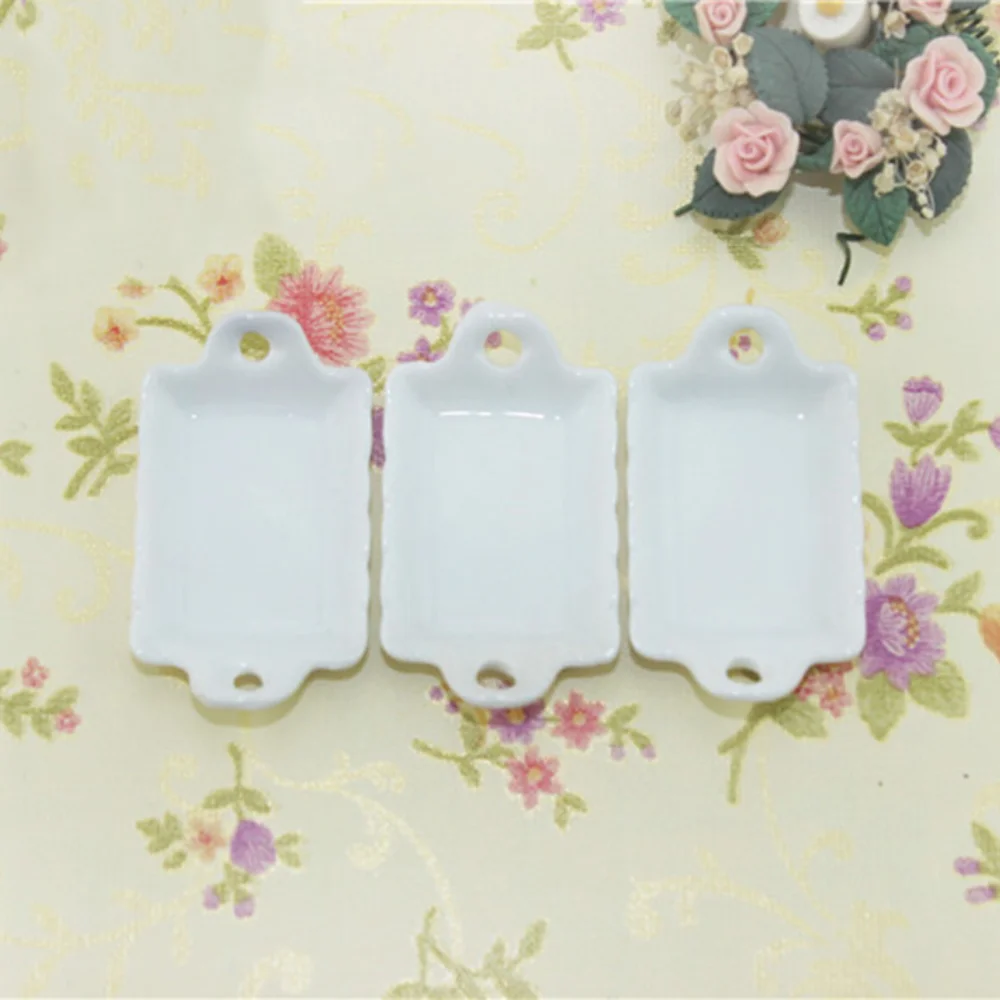 

3 шт. 1/12 кукольный домик миниатюра аксессуары мини керамические пластины Моделирование кухня модель посуды для кукольного домика украшение...