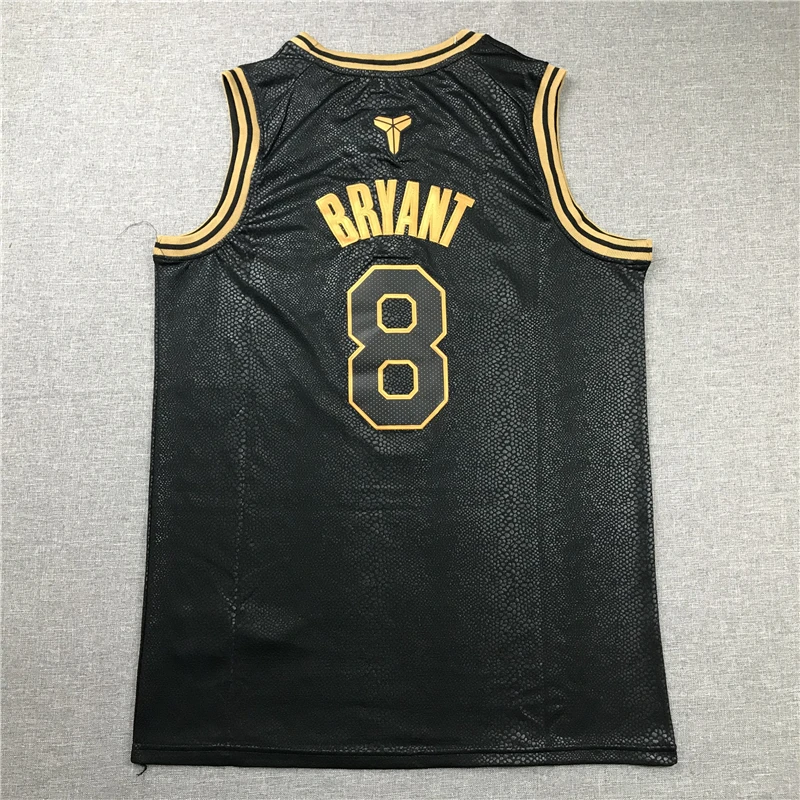 

NBA Men's Los Angeles Lakers #8 #24 Kobe Bryant Basketball Jerseys Black Mamba Black Golden Edition