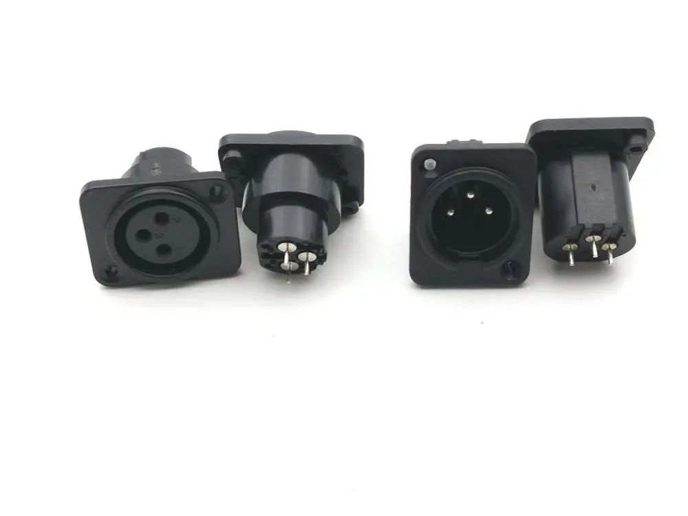 4pcs XLR 3 pin Panel Mount Male/ Female Chassis Socket Connector | Connectors