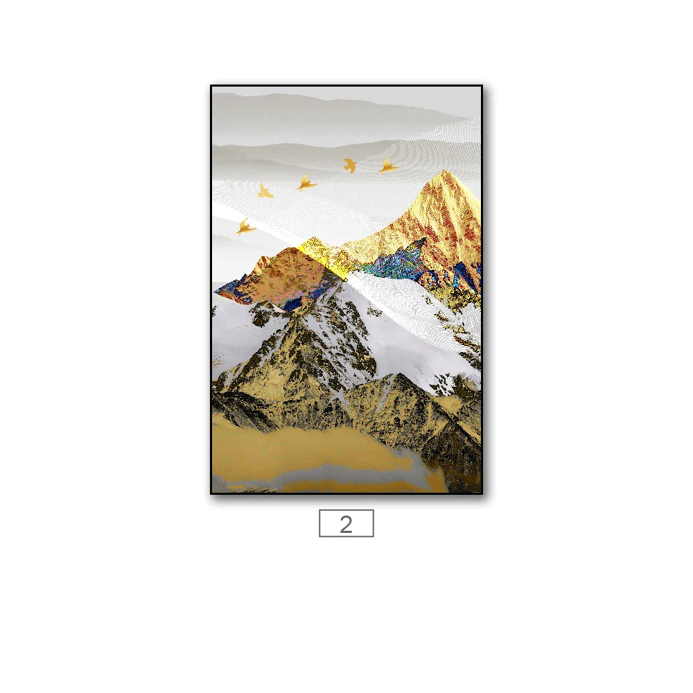 

Poster Home Decor One Piece Vintage Room Wall Decoration Accessories Painting Canvas Aesthetic Living Wall Art Snow Mountain