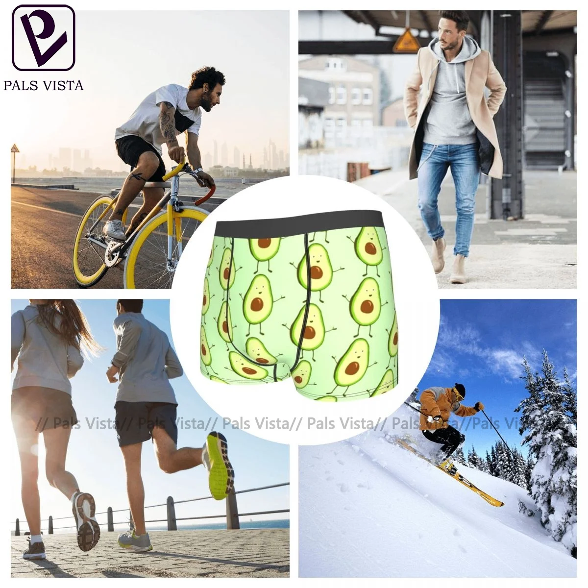 

Avocado Underwear Man Print Cute Trunk Pouch Hot Polyester Boxer Brief