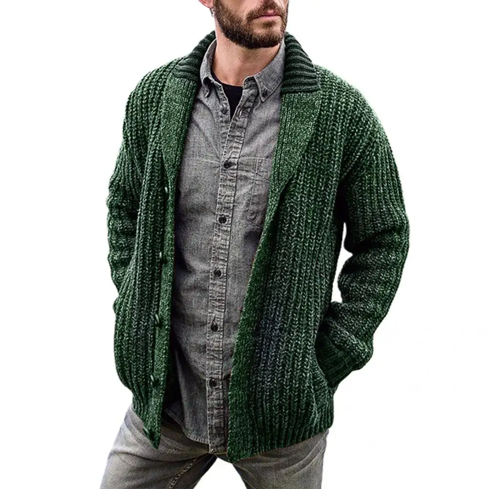Теплый повседневный однобортный мужской свитер, свободный мужской свитер, плотный осенний от AliExpress WW