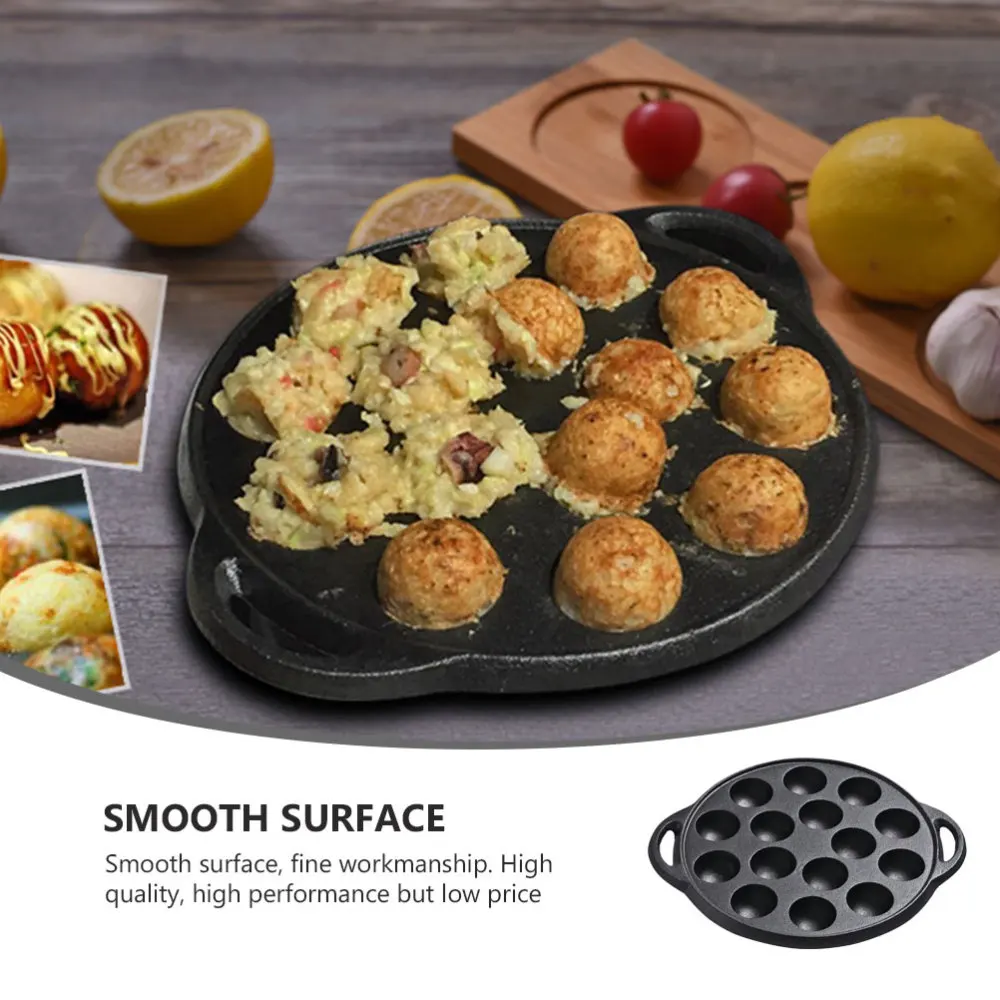 

1PC Casting Iron Pan Thickened Frying Pan Practical Snail Pan (Holes Black)
