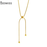 qeenkiss nc753 fine jewelry wholesale fashion trendy woman girl birthday wedding gift pull type 18kt gold snake chain necklace