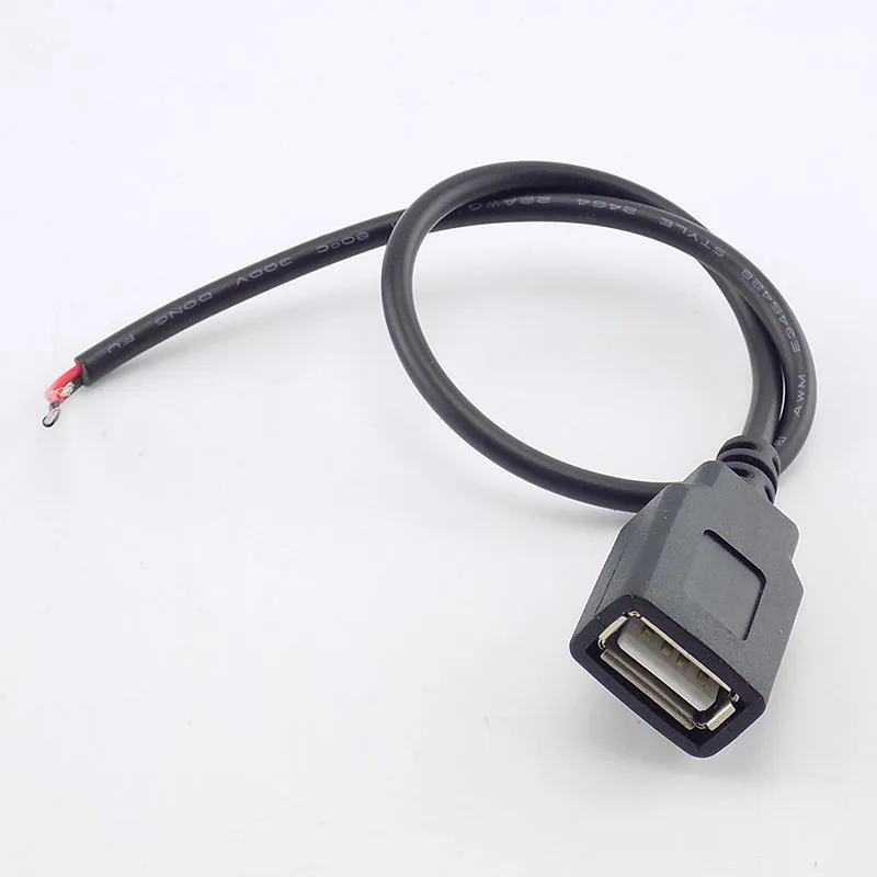 

0.3/1/2M USB 2.0 Type A Female 2 Pin DIY extension power Cable DC 5V Power Supply Adapter Charge Connector Wire W17