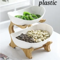 living room home candy dish 2 layer plastic fruit plate snack plate creative modern dried fruit fruit basket plastic dish