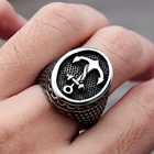 Уникальное кольцо в ретро стиле с якорем для мужчин в стиле панк хип-хоп из нержавеющей стали