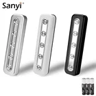 Ночной светильник, 5 светодиодов, беспроводной, под шкафом, на батарейках AAA