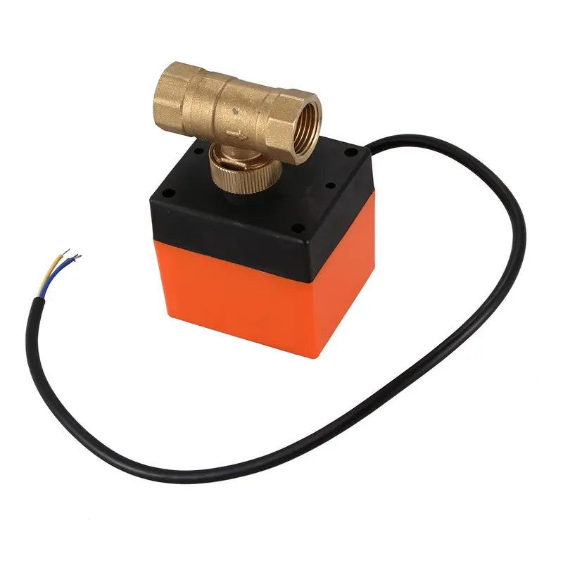 DN15-2 AC220V air conditioning floor heating micro-electric two-way ball valve three line two control electric | Строительство и