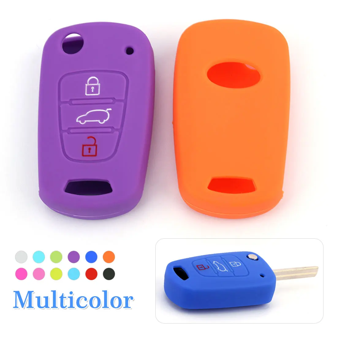 Силиконовый чехол-книжка с 3 кнопками для автомобильного ключа Kia RIO K2 K3 K5 Ceed Cerato