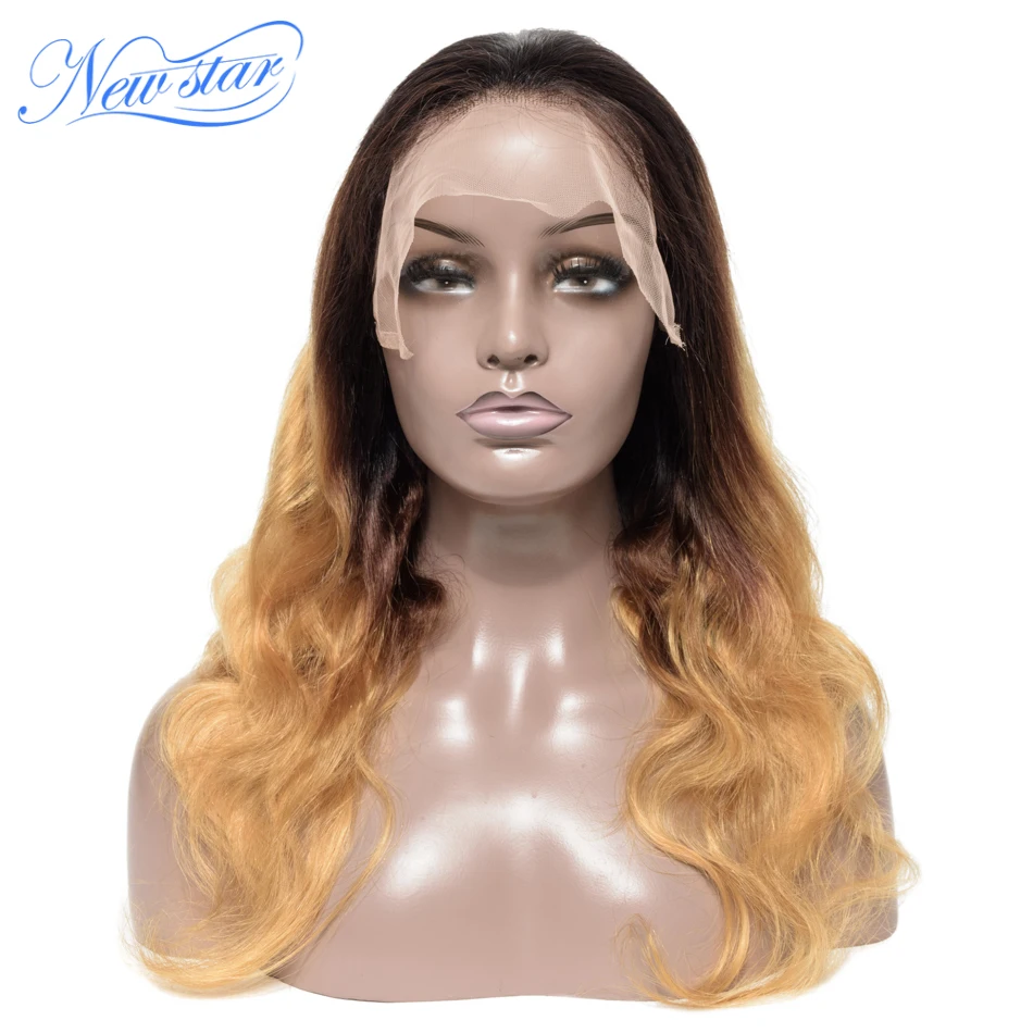 Парик с волнистыми волосами T1B/4/27 бразильский парик эффектом омбре 13x4 из