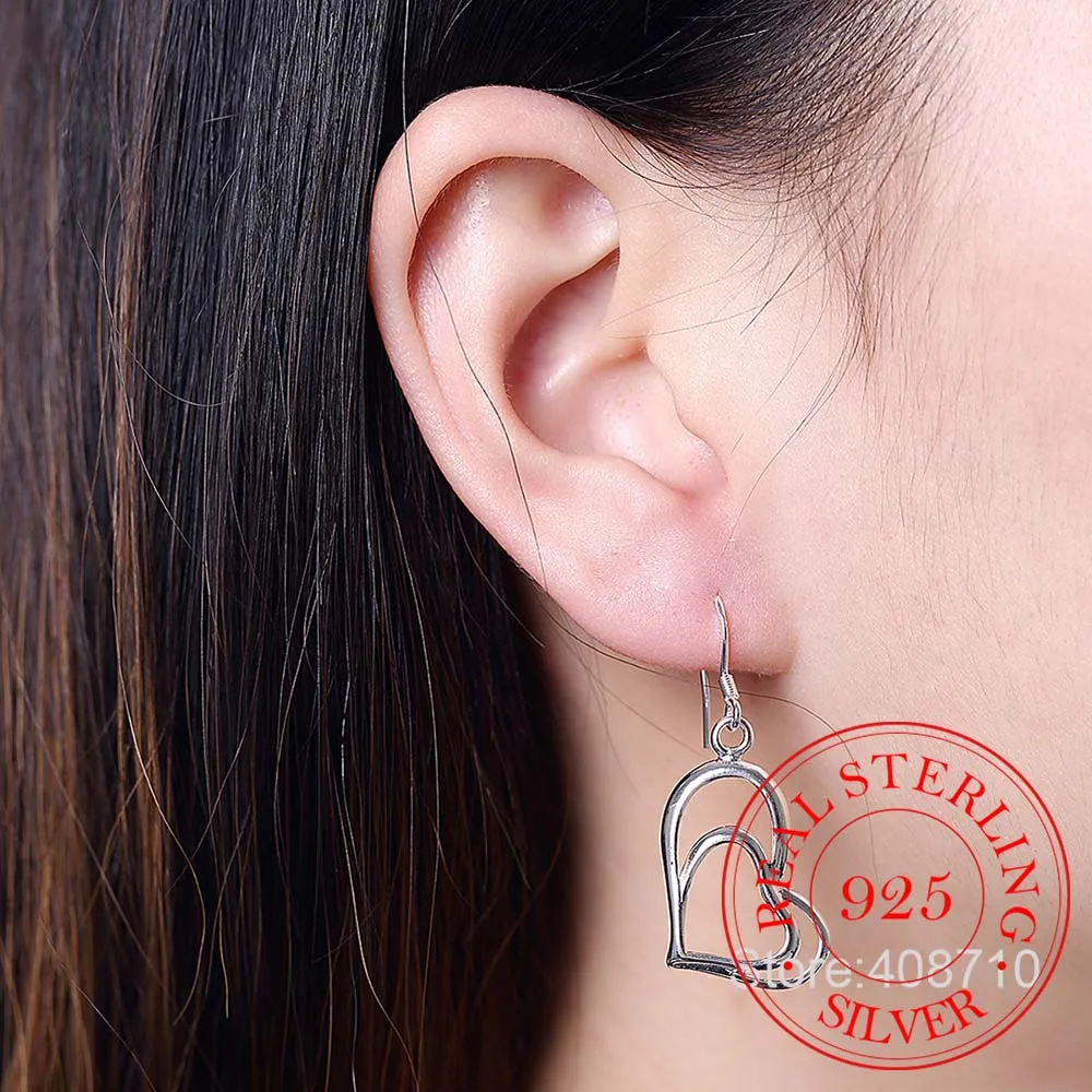 Оптовые посеребренные серьги свадебные ювелирные аксессуары двойные косая